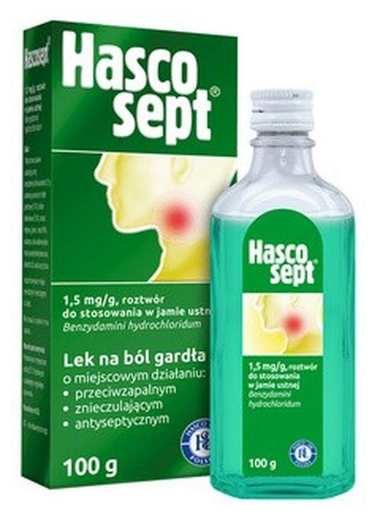 HASCOSEPT liquid 100g periodontitis, angina treatment, periodontal disease, periodontal disease