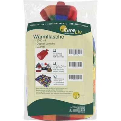 HOT WATER BOTTLE Rubber 2 l with fleece cover