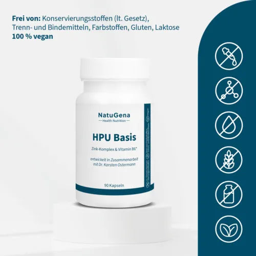 HPU base zinc complex + vitamin B6 + manganese vegan 90 pcs
