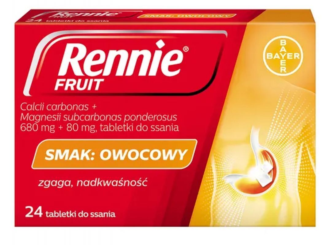 Heartburn, feeling of fullness, nausea, belching, indigestion, flatulence, RENNIE Fruit