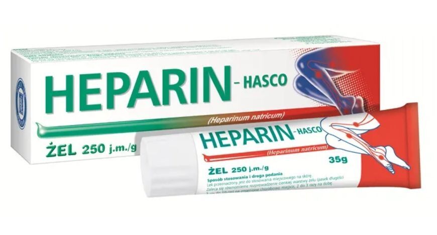 Heparin gel, antithrombotic, edema treatment, bruising treatment, edema