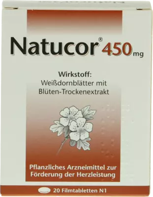 Herbal medicine to promote cardiac function NATUCOR 450 mg film-coated tablets