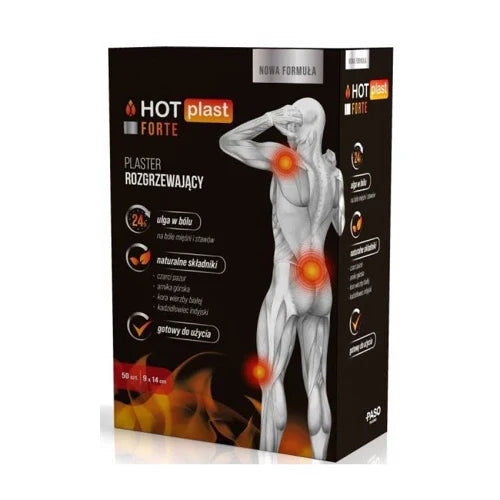 Hot Plast Forte warming patch 9cm x 14cm x 50 pieces, devil's claw and arnica - UKDorf 