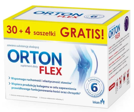 Hydrolyzed collagen, hyaluronic acid, glucosamine, chondroitin, ginger rhizome, Orton Flex - UKDorf 