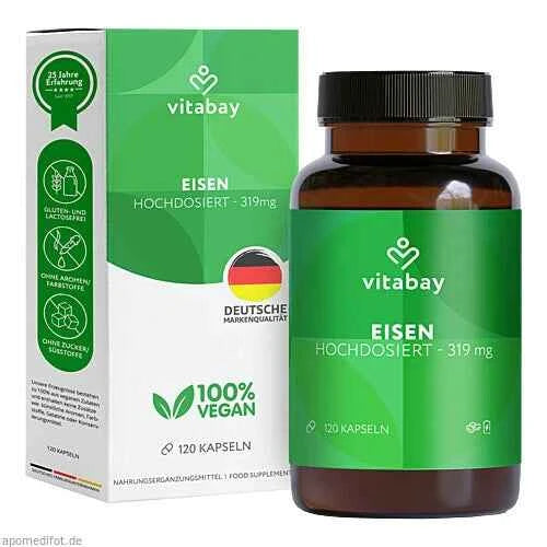 IRON ACTIVE Iron Bisglycinate Vegan High-Dose Capsules 120 Capsules