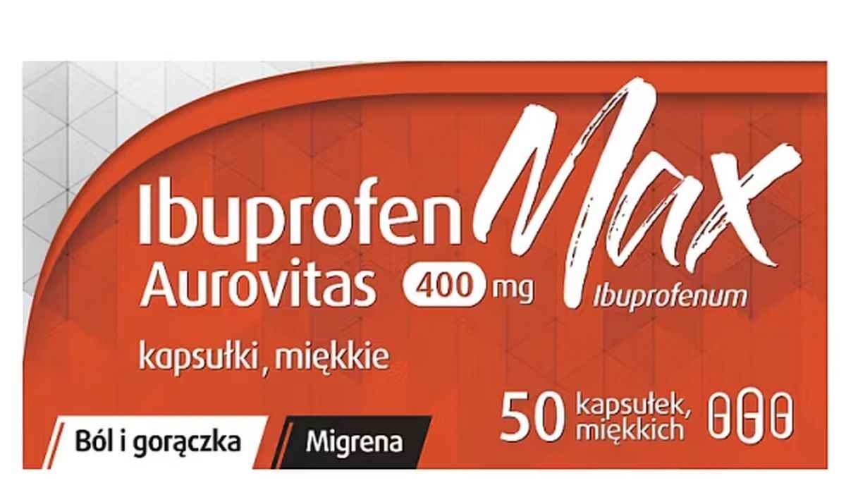 Ibuprofen MAX Aurovitas 400 mg 50 capsules