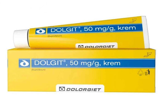 Ibuprofen, which has analgesic, antipyretic, anti-inflammatory, Dolgit cream 50 g