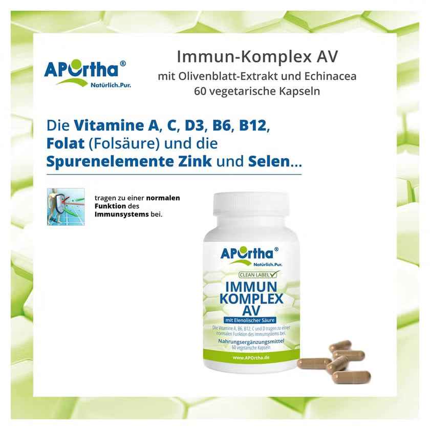 Immune Complex AV with olive leaf extract and echinacea capsules