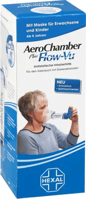 Inhaler, AEROCHAMBER with mask for adults and children from 5 years blue - UKDorf 