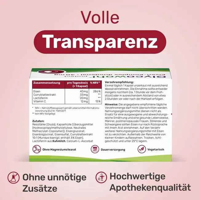 Iron Complex Duodenal 40 mg + Vitamin C Capsules, 90 Capsules
