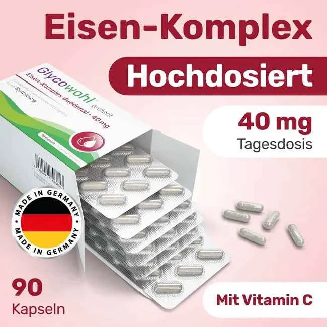 Iron Complex Duodenal 40 mg + Vitamin C Capsules, 90 Capsules