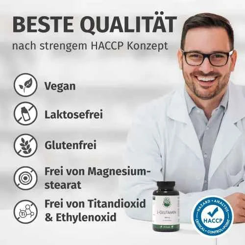 L-Glutamine 3000 mg vegan capsules 180 pieces