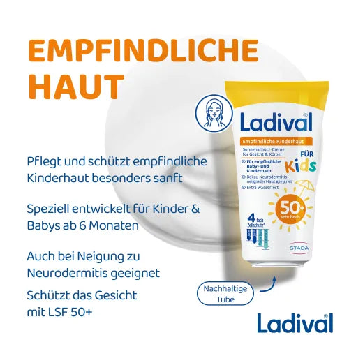 LADIVAL Sensitive Children's Skin Cream SPF 50+ 50 ml