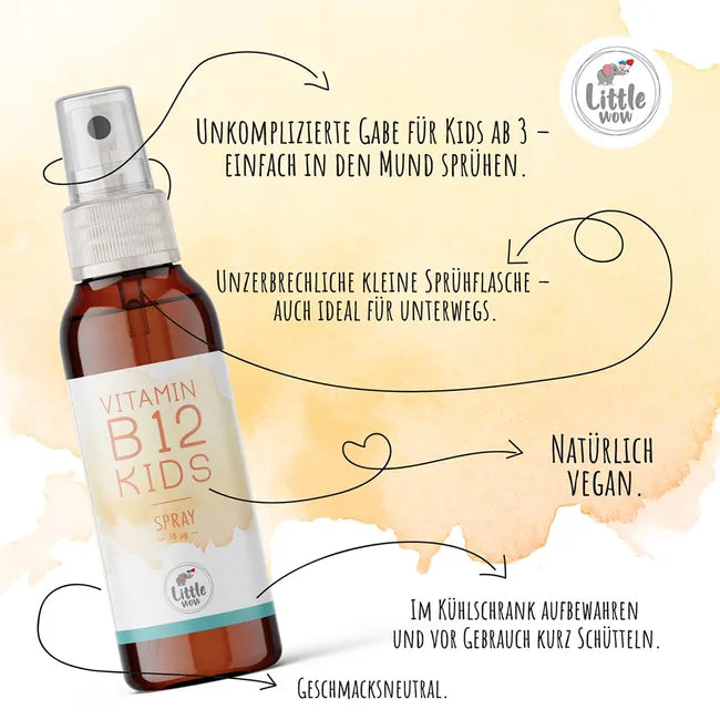 LITTLE Wow Vitamin B12 Kids Mouth Spray Children vegan