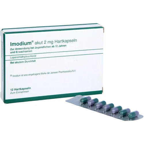 Loperamide hydrochloride anti-diarrheal medication IMODIUM acute hard capsules 12 pcs