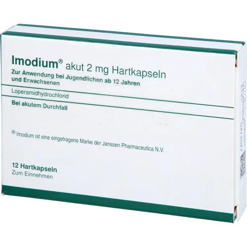 Loperamide hydrochloride anti-diarrheal medication IMODIUM acute hard capsules 12 pcs