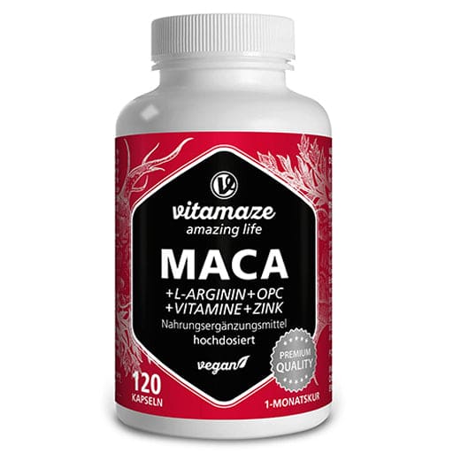 MACA 10:1 high dose + L-arginine + OPC + Vitamins vegan - UKDorf 