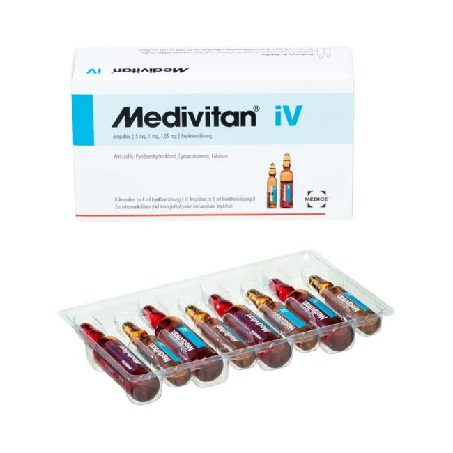 MEDIVITAN iV solution for injection in ampule pairs 8 pc B6, vitamin B12, folic acid