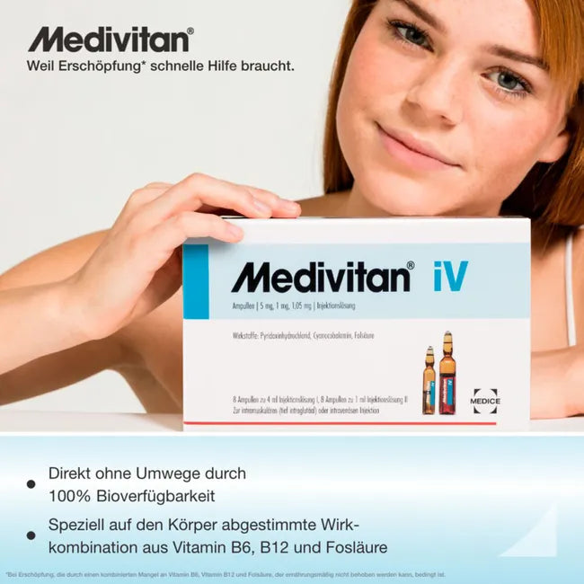 MEDIVITAN iV solution for injection in ampule pairs 8 pc B6, vitamin B12, folic acid