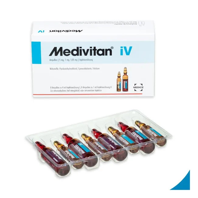 MEDIVITAN iV solution for injection in ampule pairs 8 pc B6, vitamin B12, folic acid
