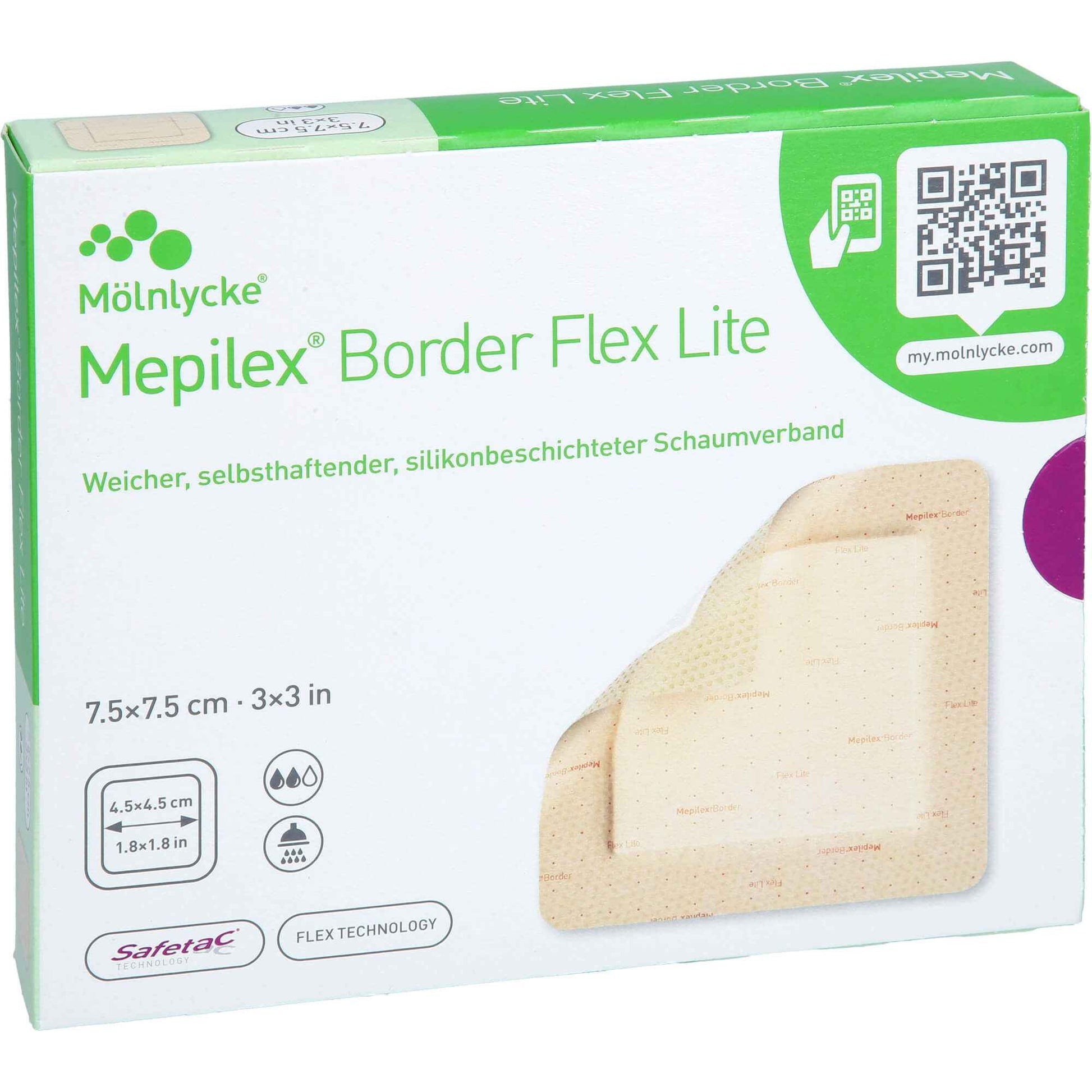 MEPILEX Border Flex Lite foam dressing 7.5x7.5 cm