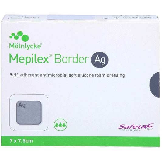 MEPILEX Border Ag foam dressing 7x7.5 cm sterile