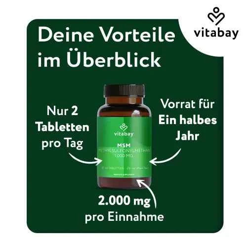 MSM 1000 mg methylsulfonylmethane vegan tablets 365 pcs