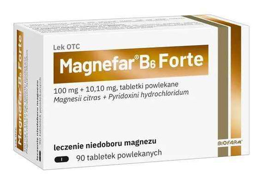 Magnefar B6 Forte 100 mg + 10.10 mg 90 tablets