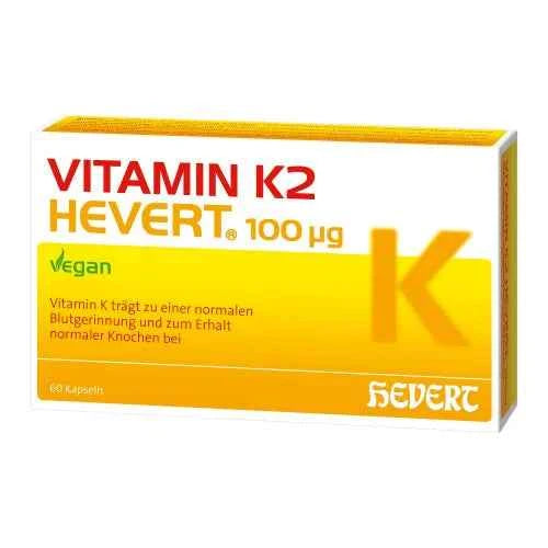 Menaquinone-7 (mk-7), VITAMIN K2 HEVERT 100 µg Capsules
