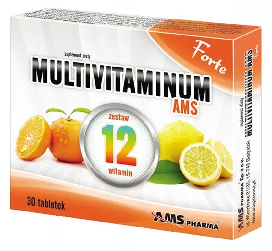 Multivitaminum AMS Forte x 30 tablets natural multivitamins