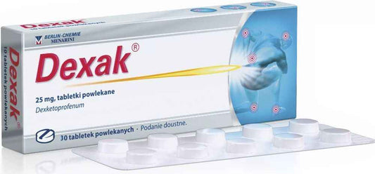 Muscle pain, painful menstruation, toothache, Dexak 25 mg 30 tablets