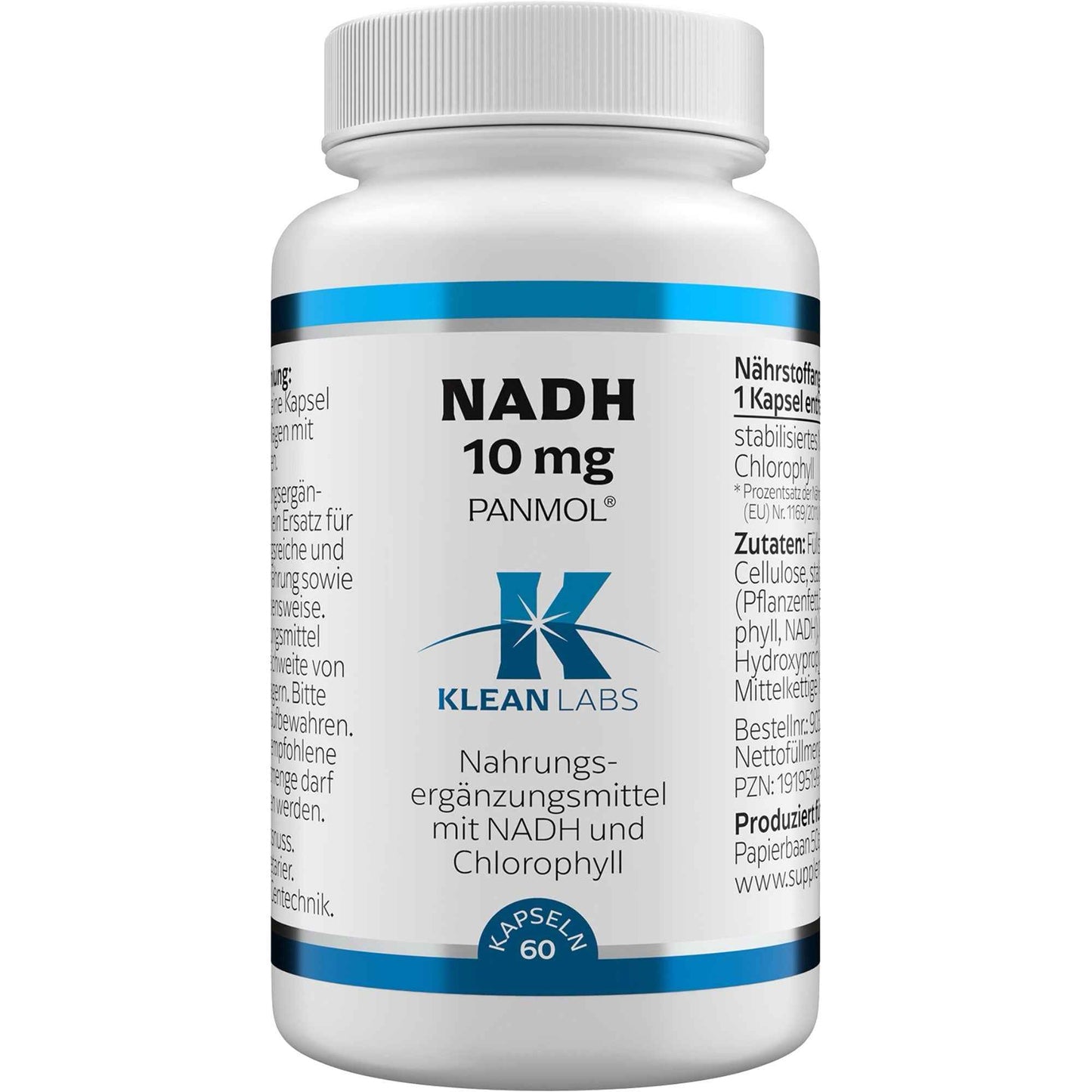 NADH 10 mg chlorophyll PANMOL KLEAN LABS Capsules