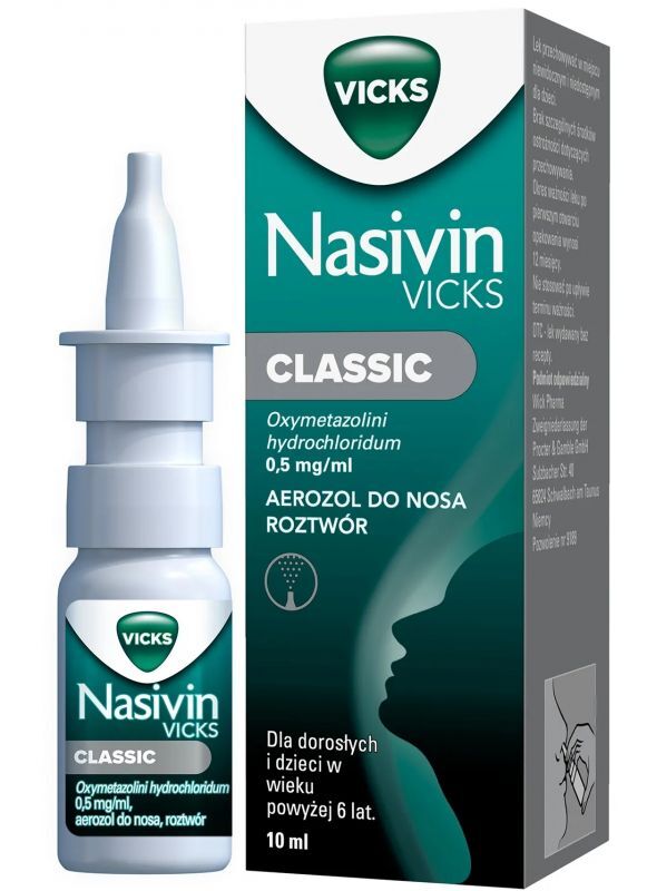 NASIVIN Classic 0.5mg / ml nasal spray 10ml