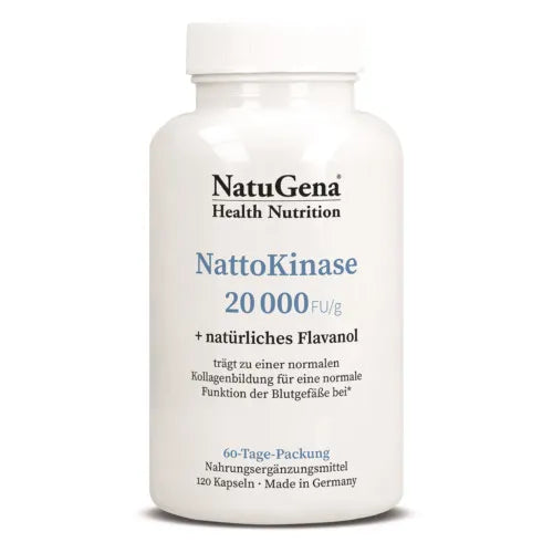 NATTOKINASE 20,000+ Vitamin C Vegan Capsules 120 Count