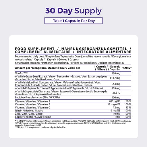 NEUMPURE Skin Complex Vitamin AE C+Zinc vegan capsules - UKDorf 