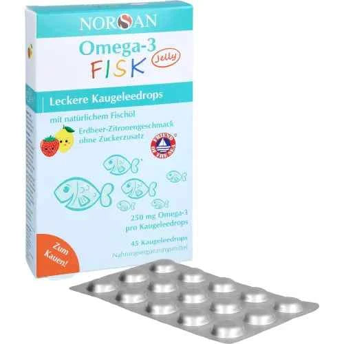 NORSAN Omega-3 FISK Jelly for children's dragees