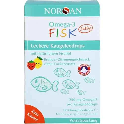 NORSAN Omega-3 FISK Jelly for children drag storage 120 pieces