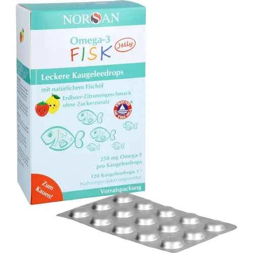 NORSAN Omega-3 FISK Jelly for children drag storage 120 pieces