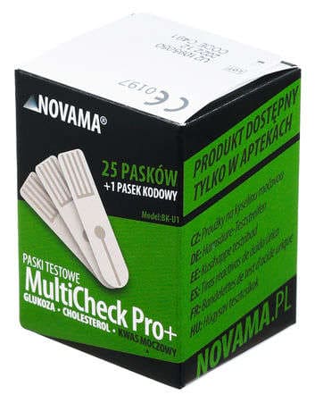 NOVAMA MultiCheck Pro+ Uric Acid Test Strips - UKDorf 