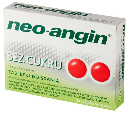 Neo angin x 24 tabl. lozenges sugar free, sore throat