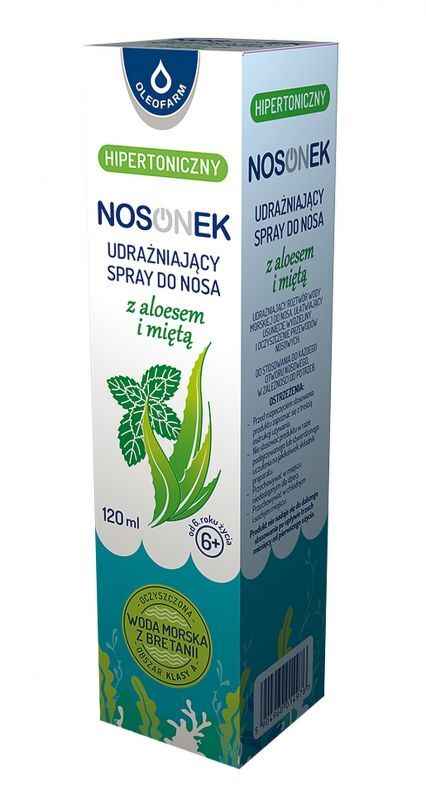 OLEOFARM Nosonek Hypertonic nasal spray with aloe and mint 120 ml