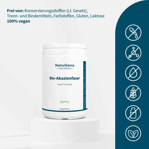 Organic acacia fiber, dietary fiber, vegan powder, 500 g - 6