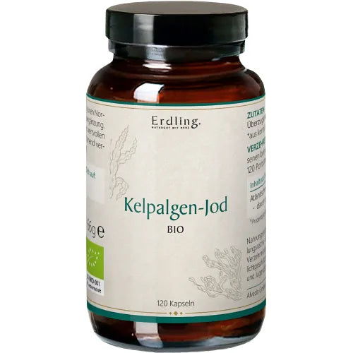 Organic kelp algae iodine capsules, Erdling, 120 count