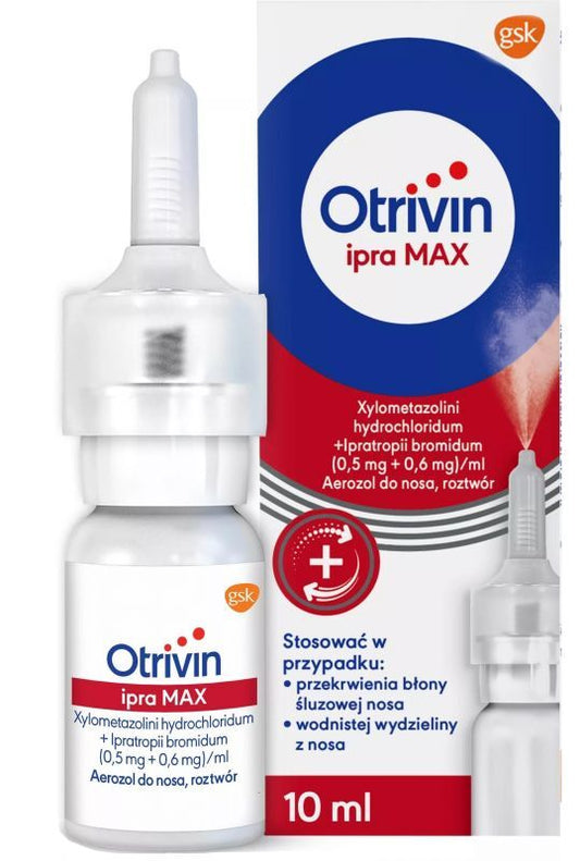 NOVARTIS OTRIVIN IPRA MAX nasal spray 10ml, ipratropium bromide UK