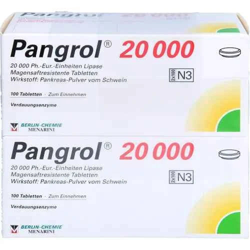 PANGROL digestive substances (enzymes) 20,000 gastro-resistant tablets, 200 tablets