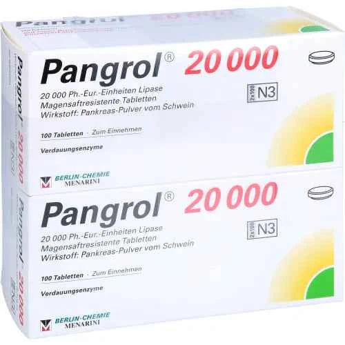 PANGROL digestive substances (enzymes) 20,000 gastro-resistant tablets, 200 tablets