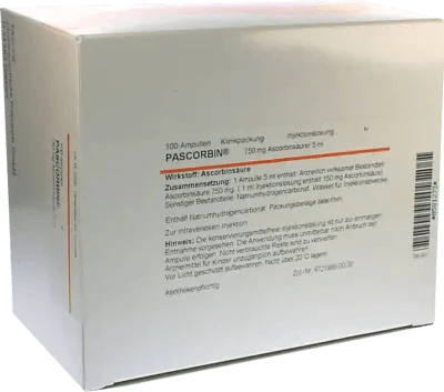 PASCORBIN 750 mg ascorbic acid 5ml injection Vitamin C UK