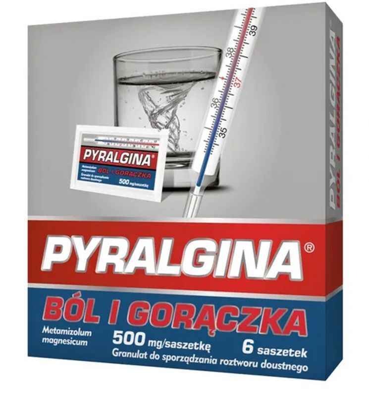 Pain medication, Pyralgina Fever 500mg x 6 sachets, metamizol magnesium