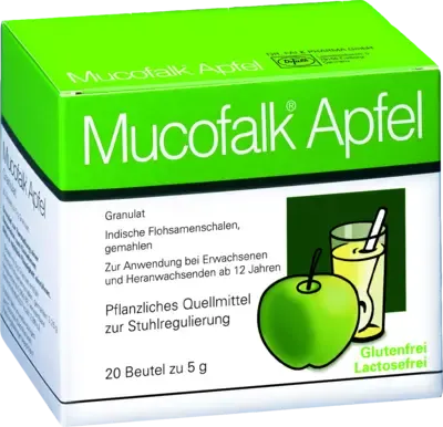 Psyllium husk (psyllium husks), MUCOFALK Apple Granules in sachets - UKDorf 
