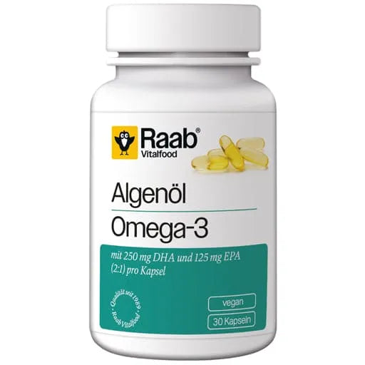 RAAB Vitalfood Algae Oil Omega-3 Capsules - UKDorf 